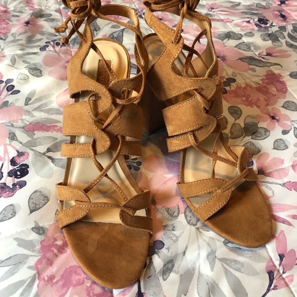 Suede Lace Up Heels